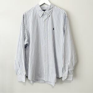 Ralph Lauren striped button down shirt white and blue size XXL classic fit men’s